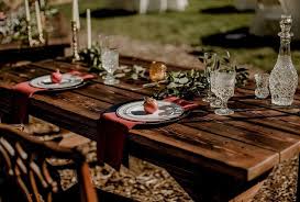 Picnic Table Setting Friendsgiving Tent Decorations