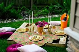 Picnic Table Setting Friendsgiving Tent Decorations